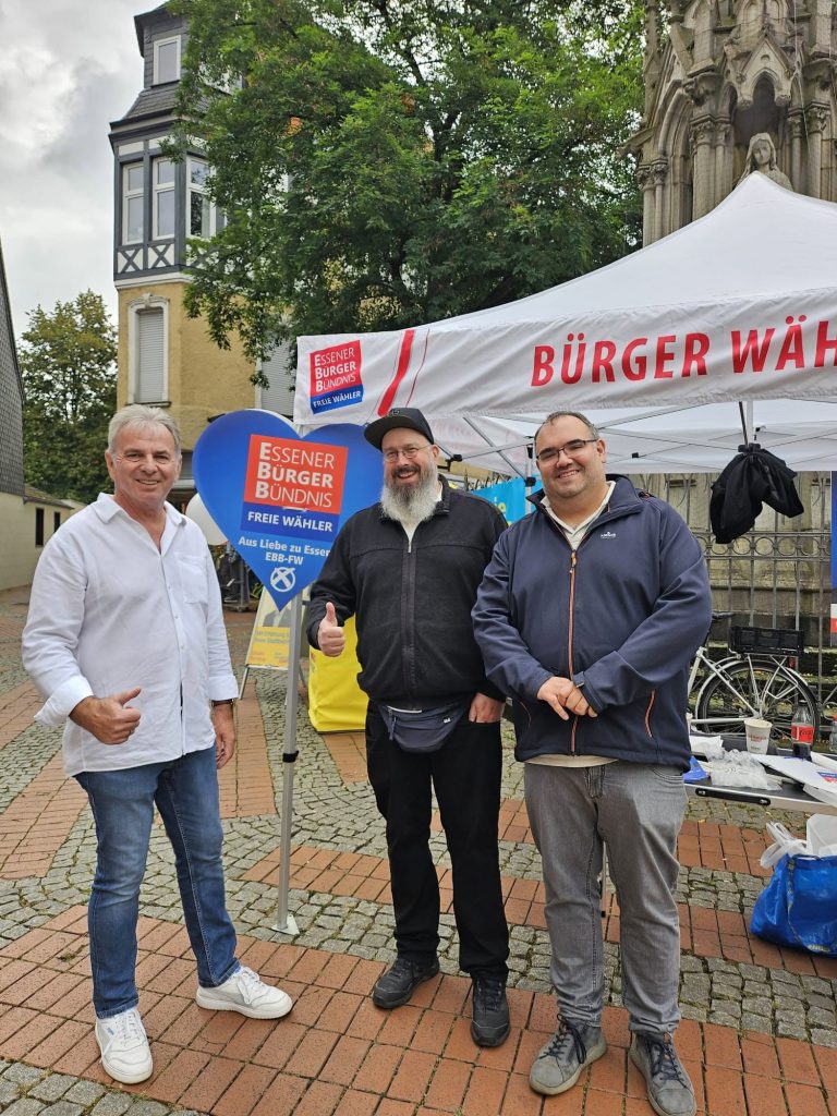 Essener Bürger Bündnis – Freie Wähler (EBB-FW) informiert an Infoständen in den Stadtteilen – Bürgerdialog vor Ort